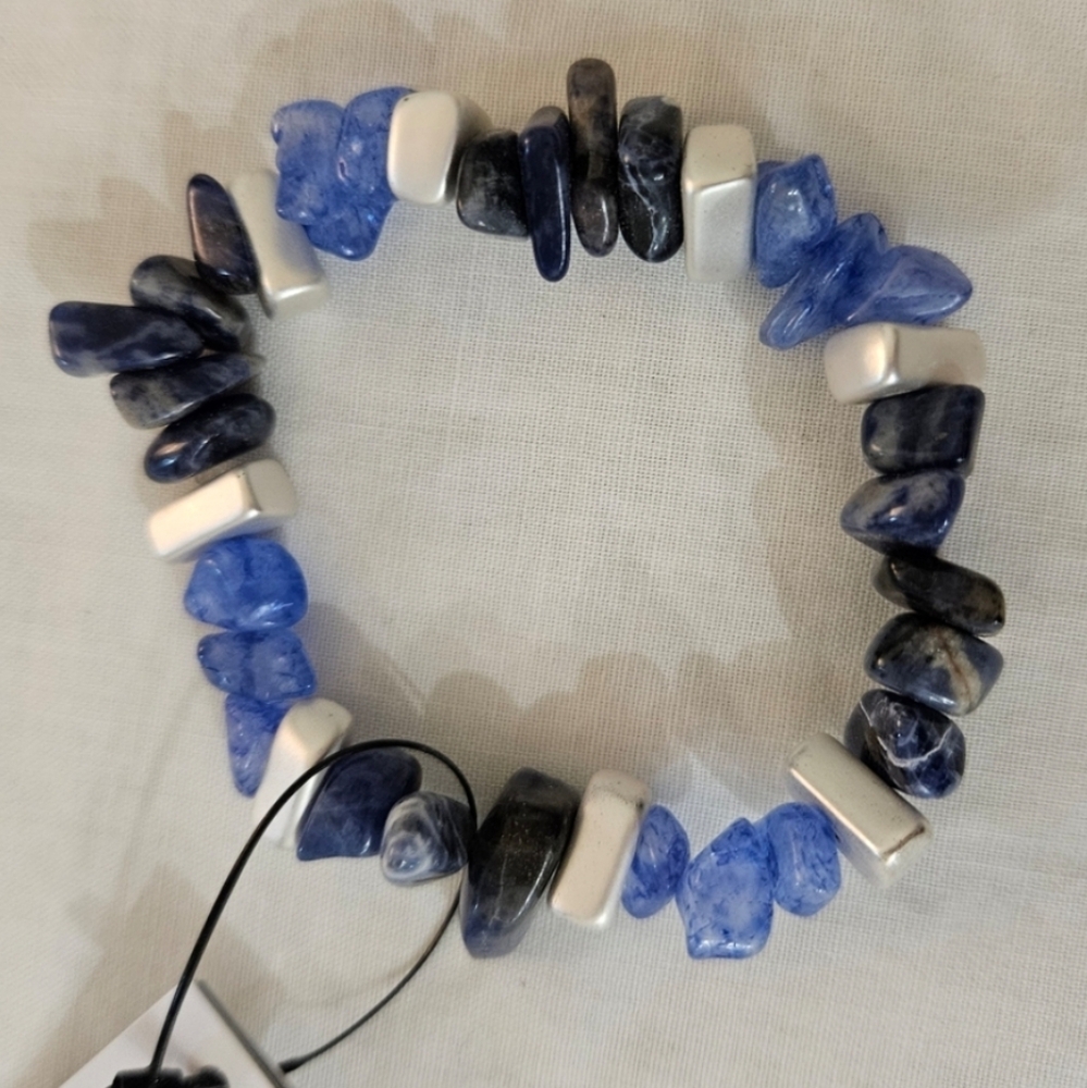 Chico's Blue, Black & White Stretch Bracelet